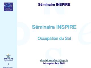 Séminaire INSPIRE Occupation du Sol