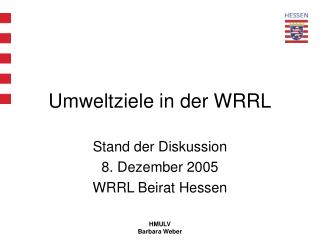 Umweltziele in der WRRL