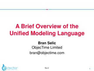 A Brief Overview of the Unified Modeling Language