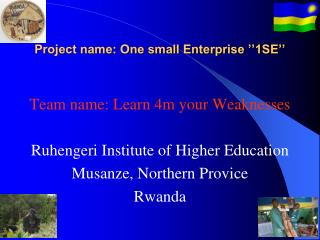 Project name: One small Enterprise ’’1SE’’