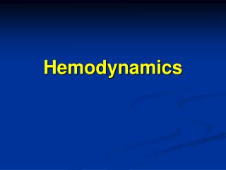 Hemodynamics