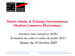 Master Admin. &amp; Échanges Internationaux Mention Commerce Électronique
