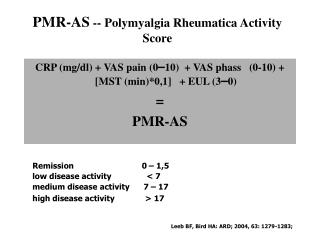 PMR-AS -- Polymyalgia Rheumatica Activity Score