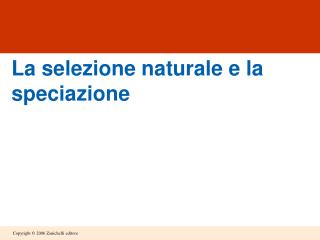 La selezione naturale e la speciazione