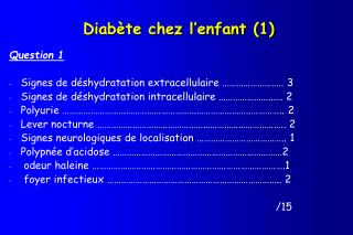 Diabète chez l’enfant (1)