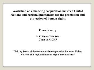 ASEAN Intergovernmental Commission on Human Rights (AICHR)