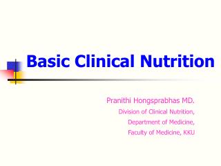 Basic Clinical Nutrition