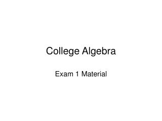 College Algebra