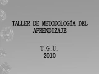 TALLER DE METODOLOGÍA DEL APRENDIZAJE