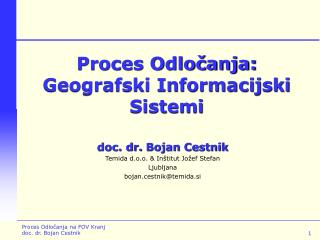 Proces Odločanja: Geografski Informacijski Sistemi