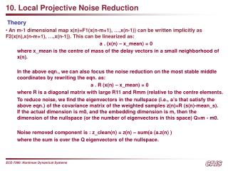 10. Local Projective Noise Reduction