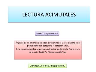 LECTURA ACIMUTALES