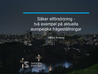 Säker elförsörjning - två exempel på aktuella europeiska frågeställningar
