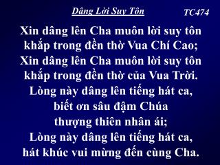 Dâng Lời Suy Tôn