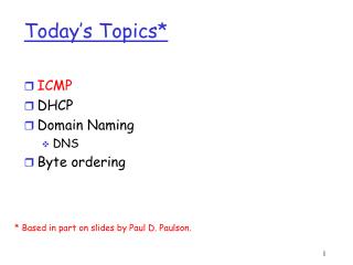 Today’s Topics*