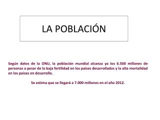 LA POBLACIÓN