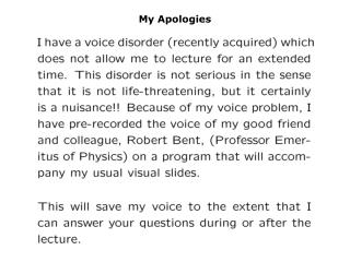 My Apologies