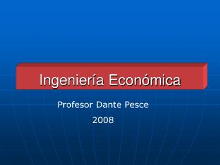 Ingeniería Económica