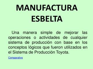 MANUFACTURA ESBELTA