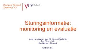 Sturingsinformatie: monitoring en evaluatie