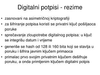 Digitalni potpisi - rezime