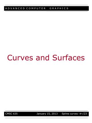 Curves and Surfaces