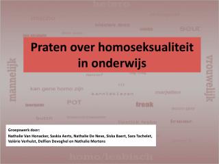 Praten over homoseksualiteit in onderwijs