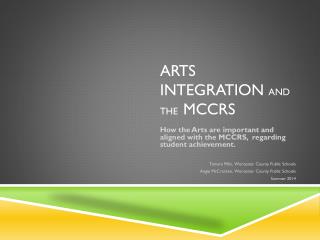 Arts Integration and the MCCRS