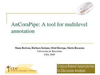 AnCoraPipe : A tool for multilevel annotation