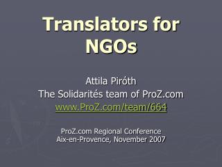 Translators for NGOs