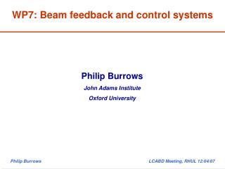 WP7: Beam feedback and control systems