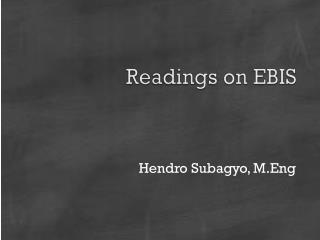 Readings on EBIS