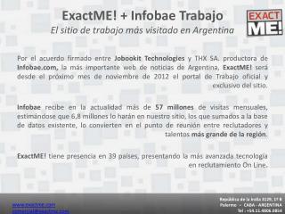 ExactME! + Infobae Trabajo El sitio de trabajo más visitado en Argentina