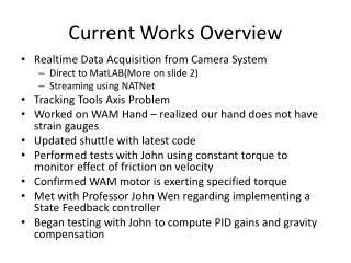 Current Works Overview