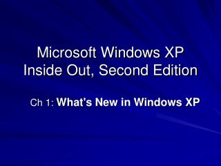 Microsoft Windows XP Inside Out, Second Edition