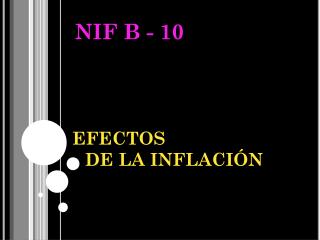 EFECTOS DE LA INFLACIÓN