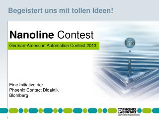 Nanoline Contest German-American Automation Contest 2013