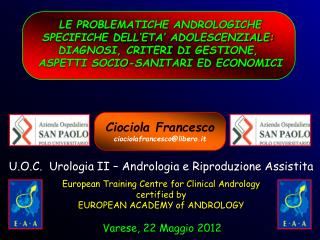 U.O.C. Urologia II – Andrologia e Riproduzione Assistita