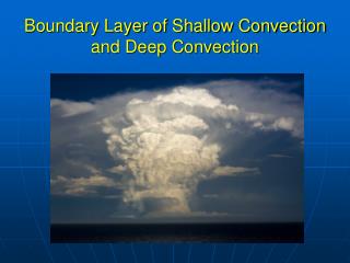 Boundary Layer of Shallow Convection and Deep Convection