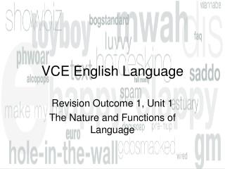 VCE English Language