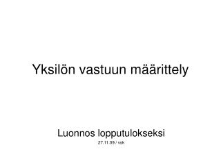 Yksilön vastuun määrittely