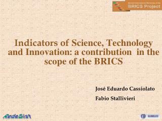 Indicators of Science, Technology and Innovation : a contribution in the scope of the BRICS