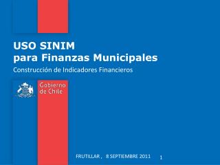 USO SINIM para Finanzas Municipales