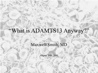 “What is ADAMTS13 Anyway?”
