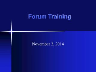 Forum Training