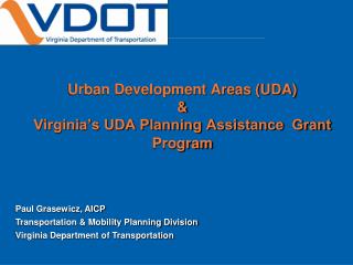 Urban Development Areas (UDA) &amp; Virginia’s UDA Planning Assistance Grant Program