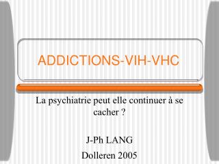 ADDICTIONS-VIH-VHC