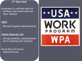 -programs to continue help for working class Americans and their families - WPA