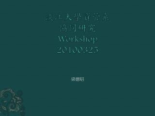 淡江大學資管系 協同研究 Workshop 20100325