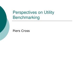 Perspectives on Utility Benchmarking